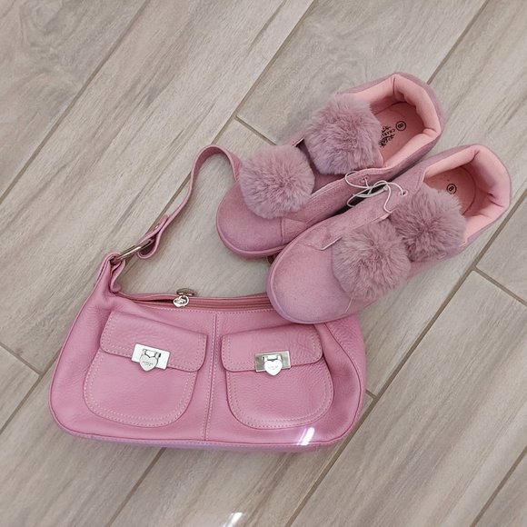 Lovecat Paris NWOT Pink Textured Shoulder Handbag.    Size 5x10.5 - Picture 7 of 7